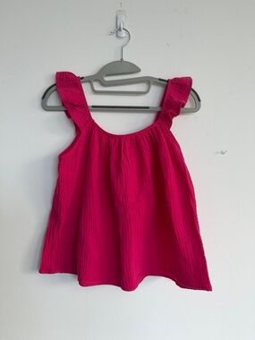 Heroes and Dreamers Hot Pink Ruffle Strap Tank Top